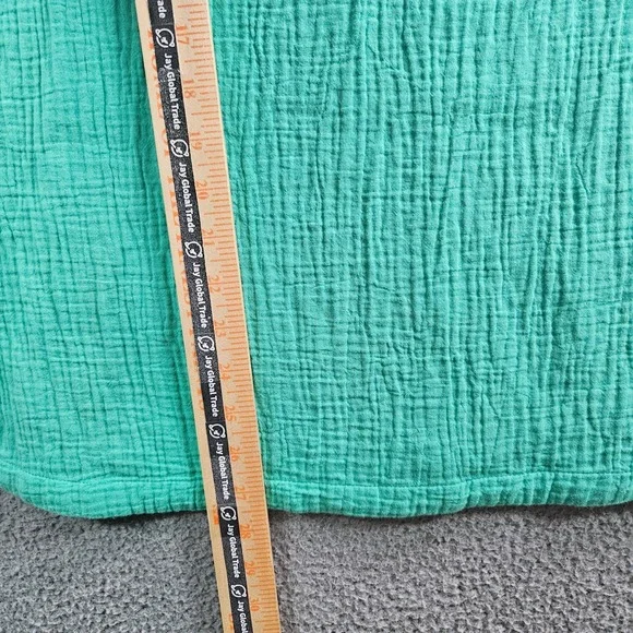 Soft Surroundings Tunic Top‎ Blouse Women Medium Split Neck 3/4 Sleeve Green - Picture 8 of 9